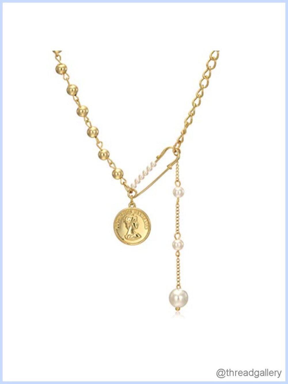 Gold Plated Pearl Choker Necklace 3mm Handpicked Pearl 18K Ball Chain Dainty